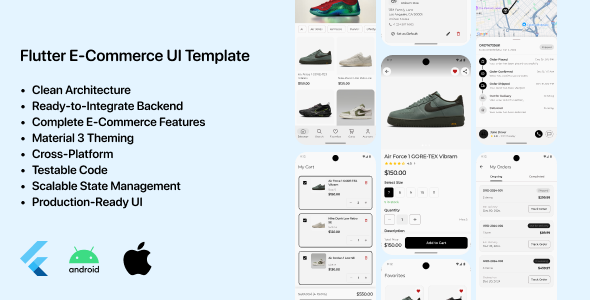 Flutter E-Commerce UI Kit cover